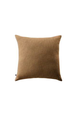 Coussin déhoussable en gaze de coton 210 g/m² Sixtine - Camel - 60 x 60 cm