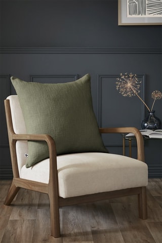 Coussin déhoussable en gaze de coton 210 g/m² Sixtine - Thym - 60 x 60 cm
