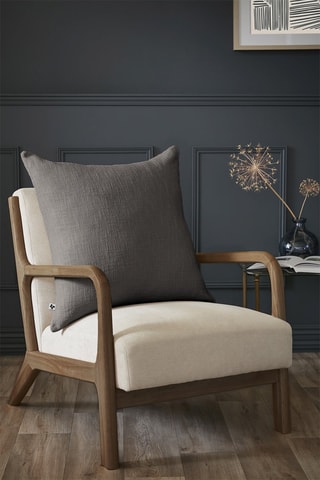Coussin déhoussable en gaze de coton 210 g/m² Ardoise - Pampa - 60 x 60 cm