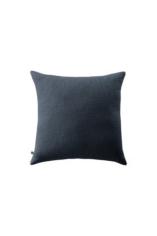Coussin déhoussable en gaze de coton 210 gr/m²  Sixtine - Minuit - 60 x 60 cm