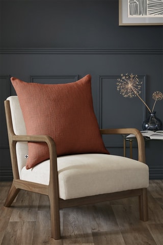 Coussin déhoussable en gaze de coton 210 g/m² Sixtine - Terracotta - 60 x 60 cm