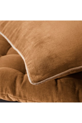 Coussin déhoussable en velours de coton César - Camel - 45 x 45 cm