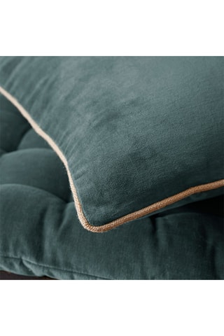 Coussin déhoussable en velours de coton César - Ardoise - 45 x 45 cm