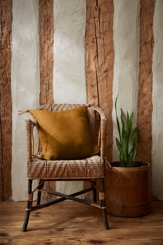 Coussin en lin Soline Caramel - 45 x 45 cm