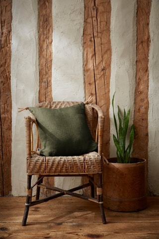 Coussin en lin Soline Kaki - 45 x 45 cm