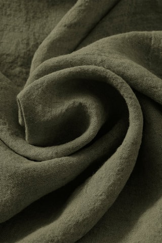 Coussin en lin Soline Kaki - 45 x 45 cm