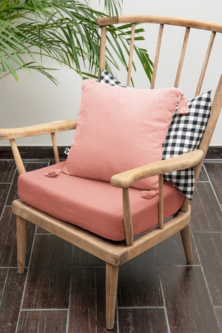 Coussin déhoussable 125 g/m² Gaïa - Rose pêche - 40 x 40 cm