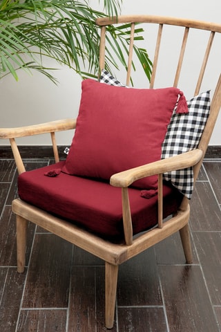 Coussin déhoussable Gaïa Lie de vin - 40 x 40 cm