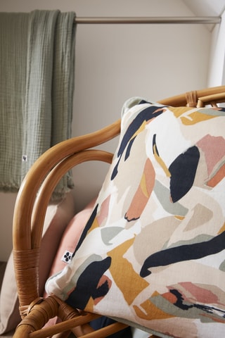 Coussin Julia - 45 x 45 cm - Blanc et beige