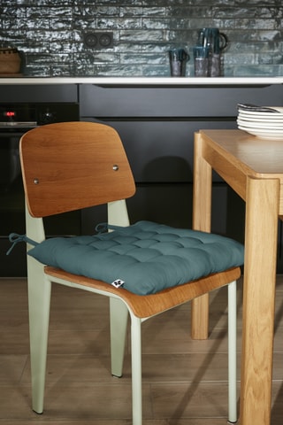 Coussin de chaise Gaïa - 40 x 40 cm - Bleu canard