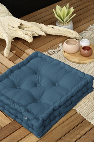 Coussin de sol Kala - 50 x 50 x 10 cm - Bleu