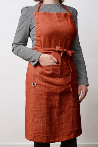 Tablier en lin - Paprika