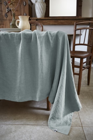 Nappe rectangulaire en lin Soline - Bleu