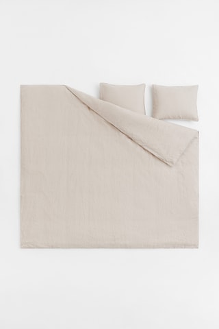 Parure de couette en lin Olivia - Beige