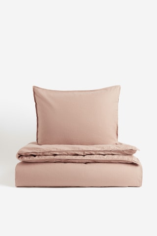 Parure de couette en lin Anna - Beige