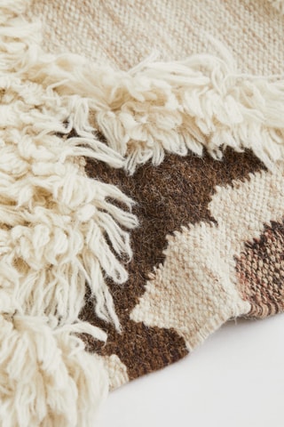 Tapis en velours et laine Ariana - Beige chiné - 70 x 100 cm