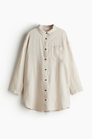 Chemise de nuit en lin Sadie - Beige