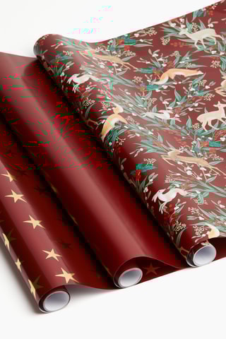 3 papiers cadeaux - 500 x 70 cm - Rouge