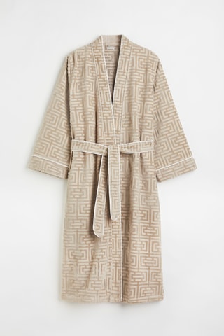 Peignoir en velours Classic Bille - Beige