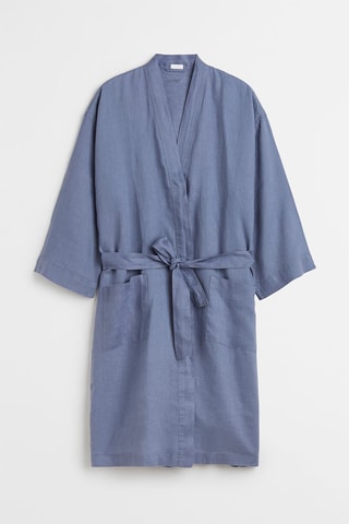 Peignoir en lin Olivia - Bleu clair