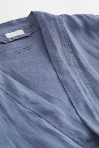 Peignoir en lin Olivia - Bleu clair