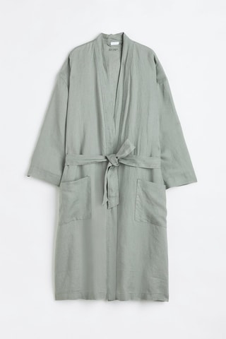 Peignoir en lin Olivia - Vert d’eau