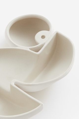 Aardewerk Wanddecoratie Bobby -  19,4 x 30 x 6 cm - Wit
