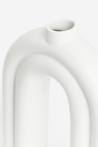 Geëmailleerd Aardewerk Vaas Archer - 28 cm - Wit