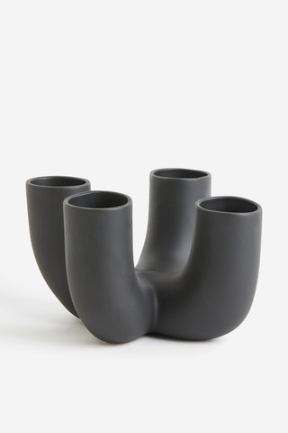 Geëmailleerd Aardewerk Vaas Fred - 24,7 x 15 cm - Antraciet