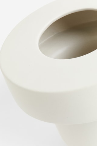 Geëmailleerd Aardewerk Vaas Ziggy - 21,9 cm - Wit