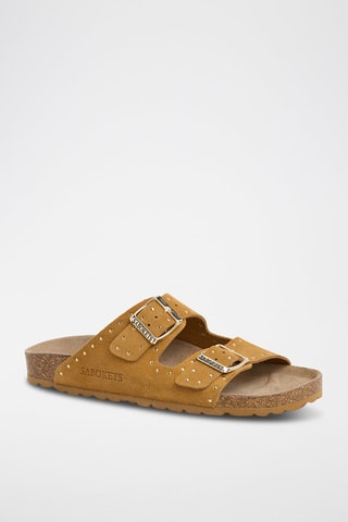 Mules en nubuck - Marron