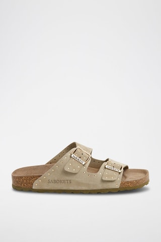 Mules en nubuck - Kaki