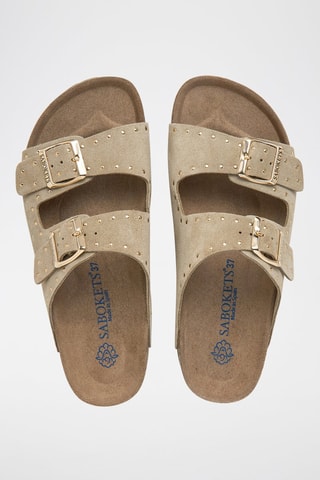 Mules en nubuck - Kaki