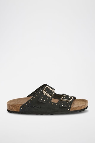 Mules en nubuck - Noir
