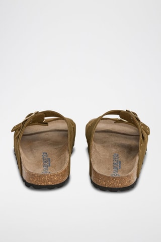 Mules en nubuck - Kaki