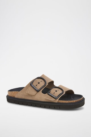Mules en nubuck - Marron