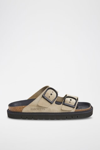 Mules en nubuck - Kaki
