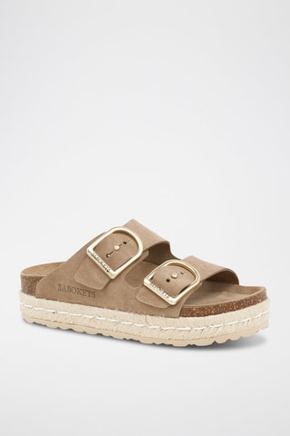 Mules en nubuck - Marron