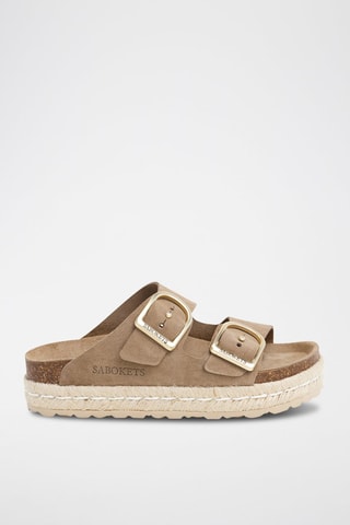 Mules en nubuck - Marron