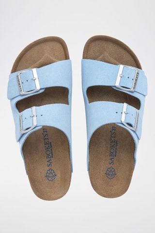 Mules en nubuck - Bleu