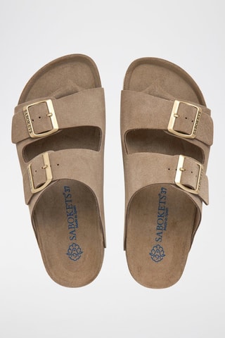Mules en nubuck - Marron