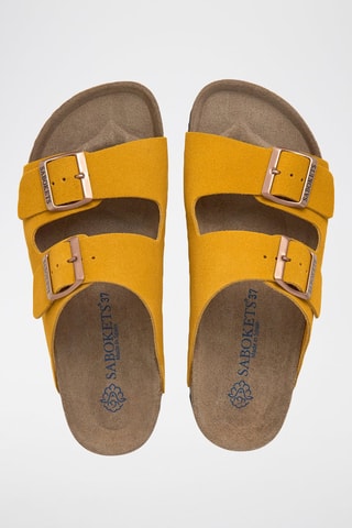 Mules en nubuck - Jaune