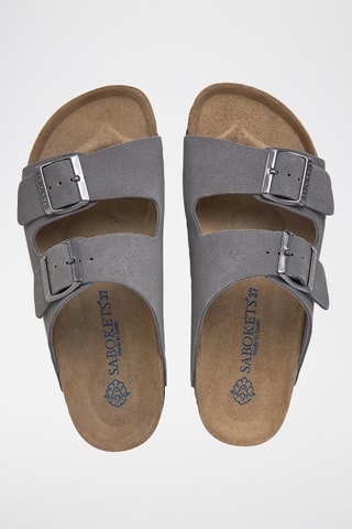 Mules en nubuck - Gris