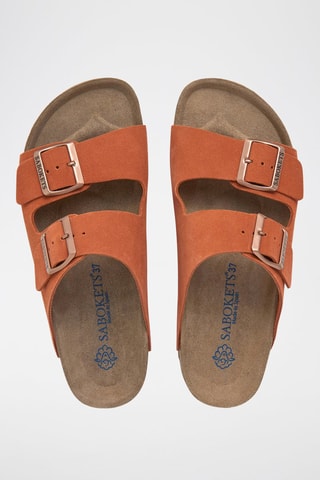 Mules en nubuck - Orange