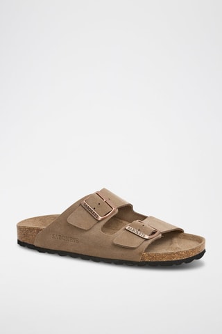 Mules en nubuck - Marron