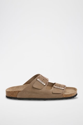 Mules en nubuck - Marron