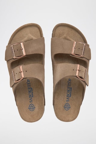 Mules en nubuck - Marron