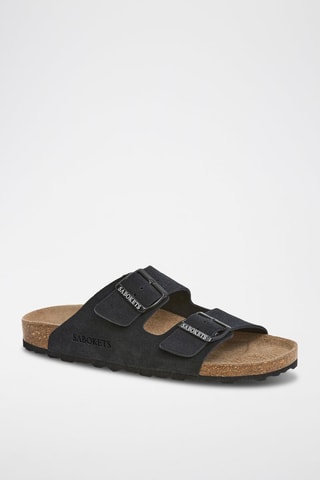 Mules en nubuck - Noir