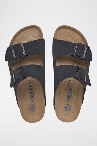 Mules en nubuck - Noir