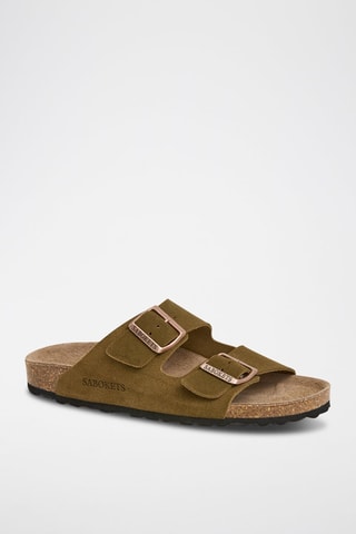 Mules en nubuck - Kaki